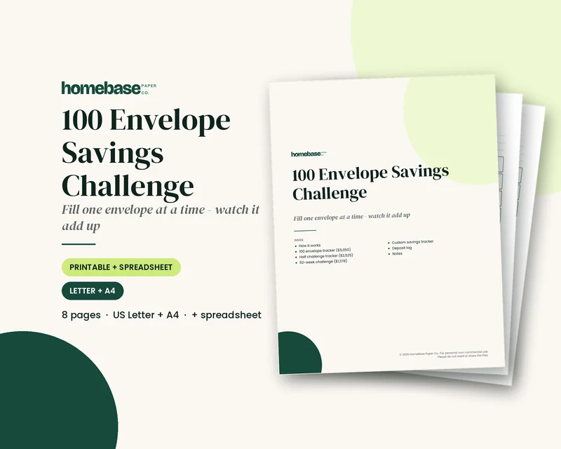 100 Envelope Savings Challenge preview