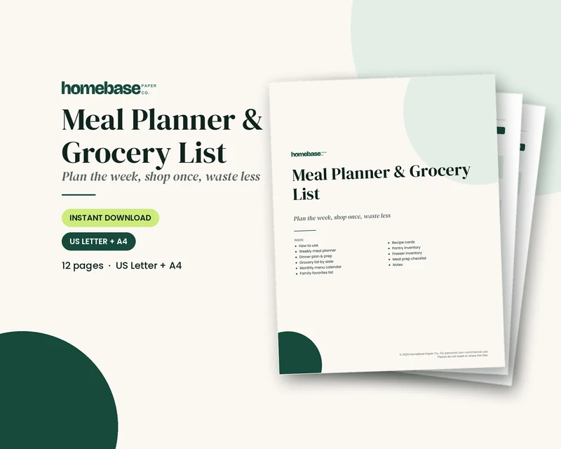 Meal Planner & Grocery List preview