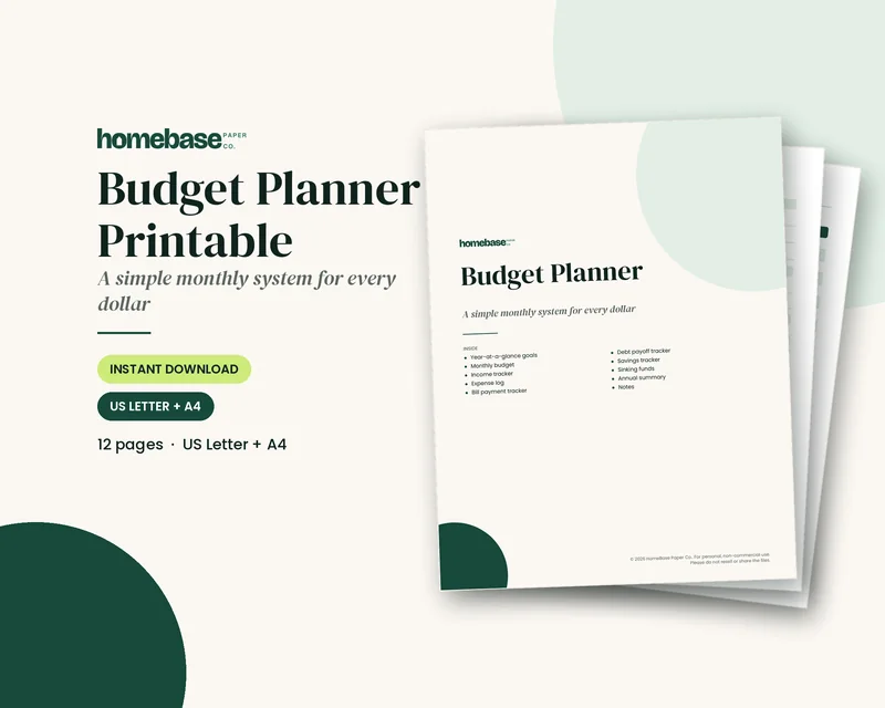 Budget Planner Printable preview