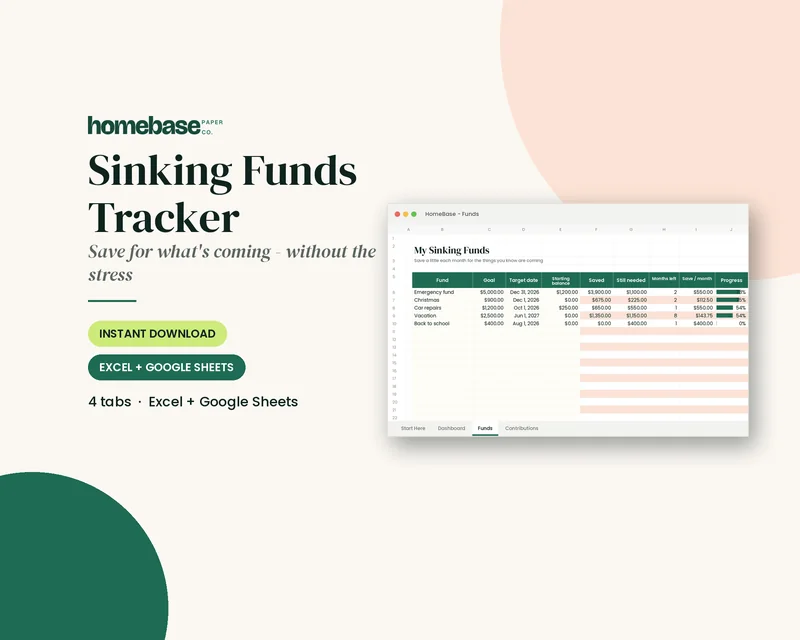Sinking Funds Tracker preview