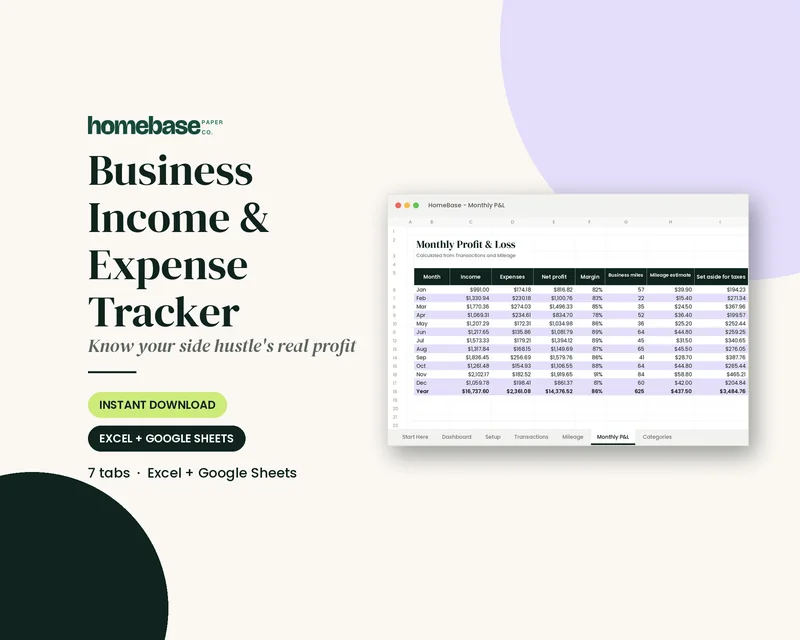 Business Income & Expense Tracker preview