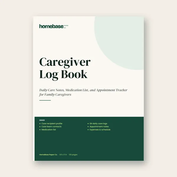 Caregiver Log Book paperback cover