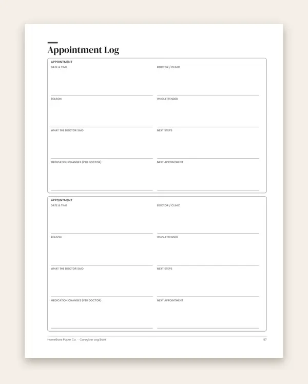 Caregiver Log Book (Paperback): Page 97 of 120