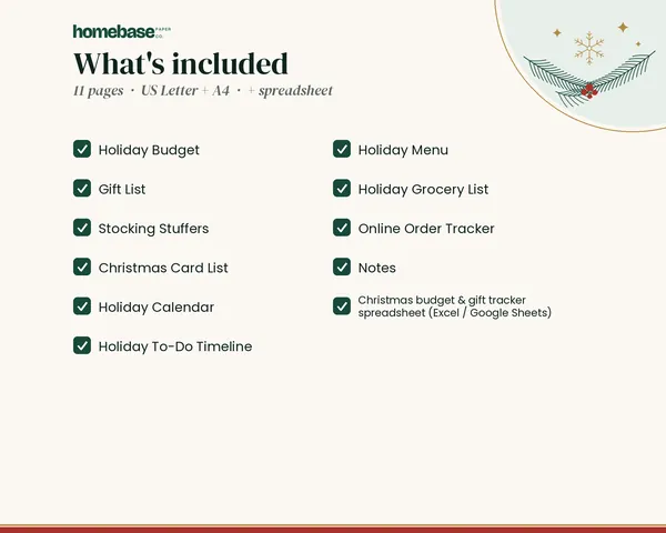 Christmas Budget & Gift Planner – what's included