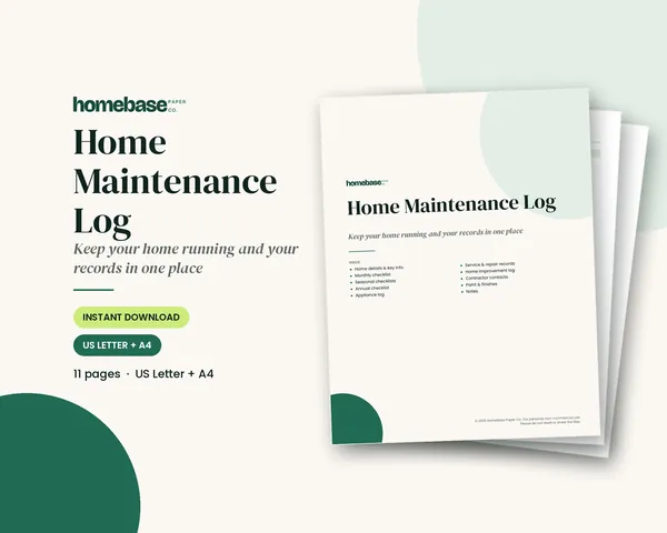 Home Maintenance Log – cover
