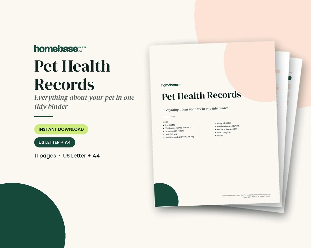 Pet Health Records – cover