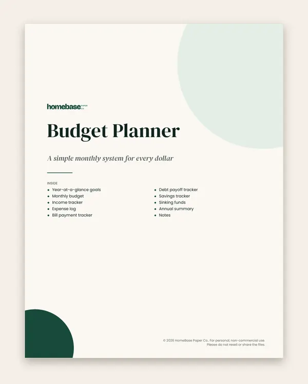 Budget Planner Printable: Page 1 of 12