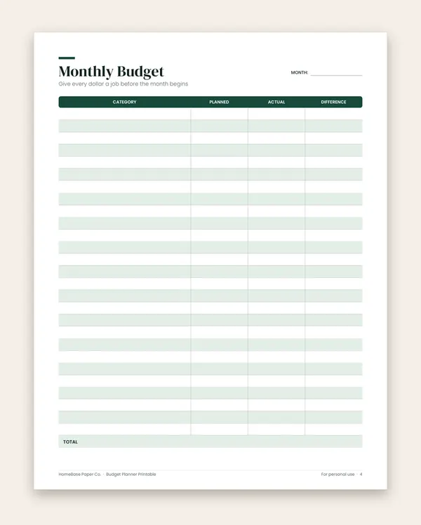 Budget Planner Printable: Page 4 of 12