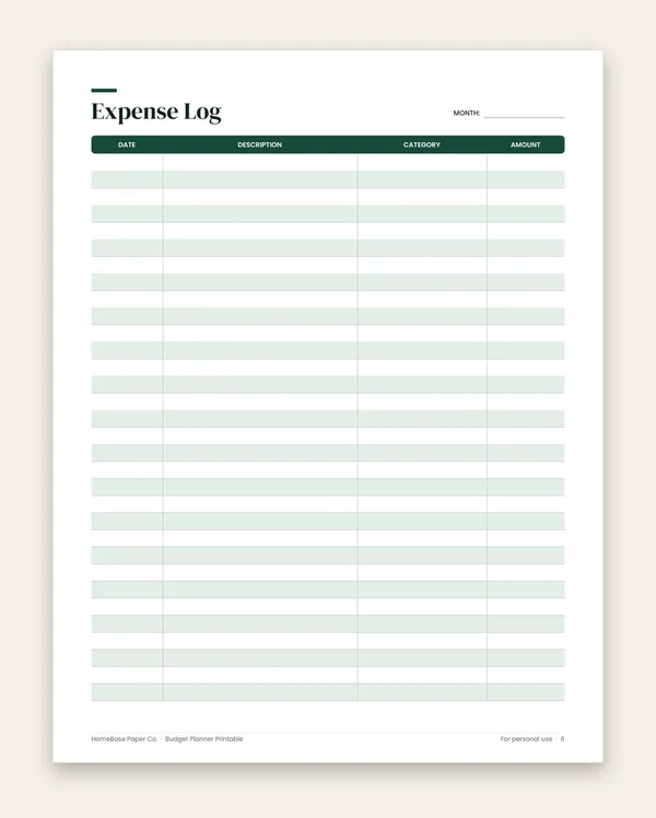 Budget Planner Printable: Page 6 of 12