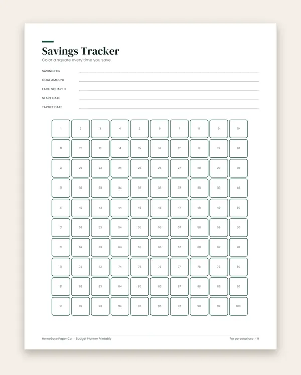 Budget Planner Printable: Page 9 of 12