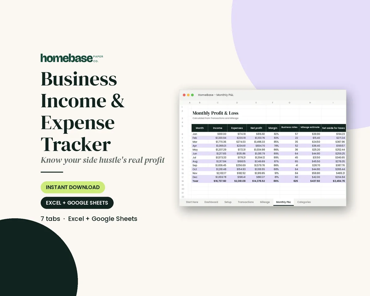 Business Income & Expense Tracker – cover