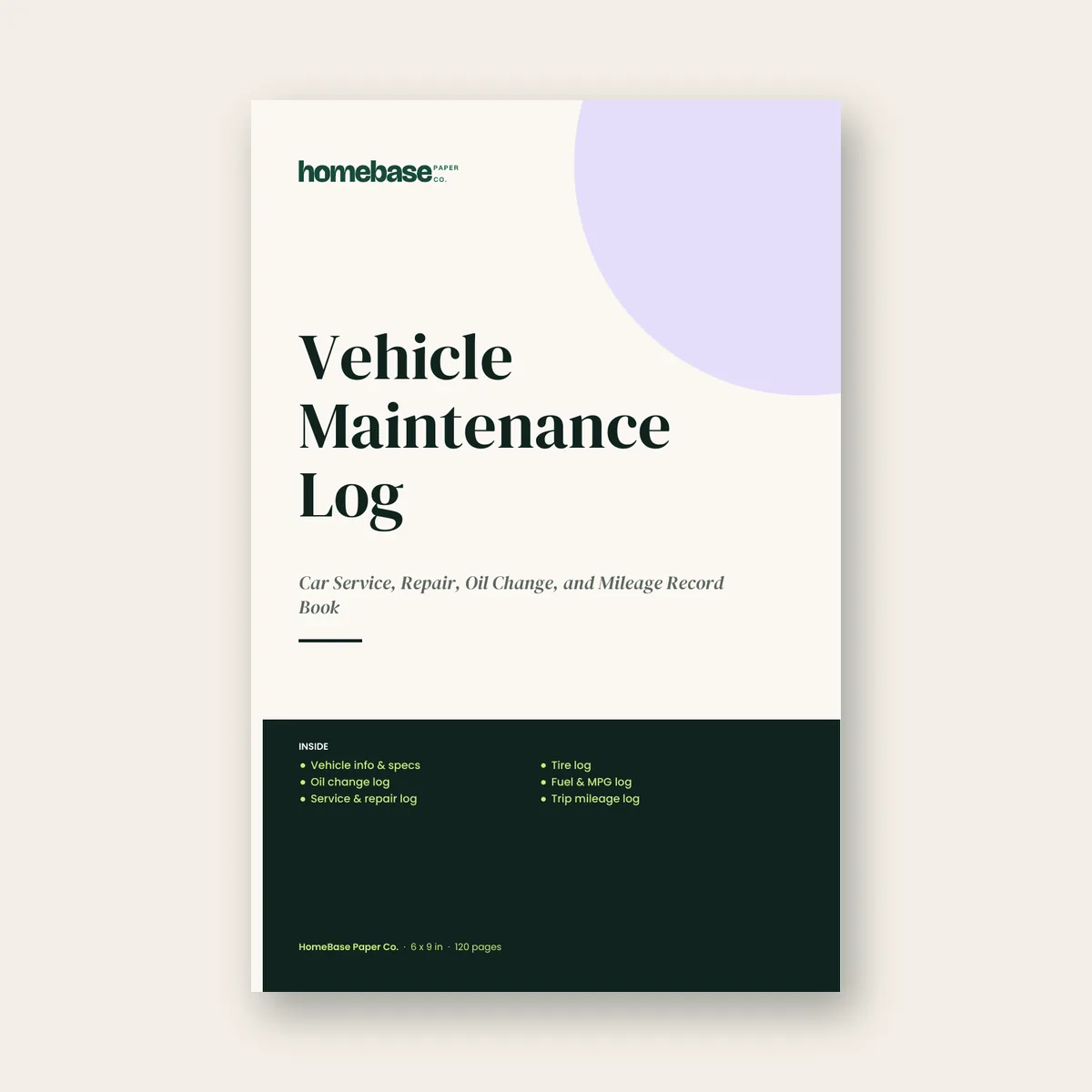 Vehicle Maintenance Log paperback